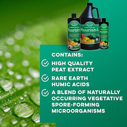 MICROBE LIFE HYDROPONICS Nourish-L Liquid Fertilizer for Hydroponics Gardening, Stimulator to Enhance Plant Nutrient Absorption for Fruits and Vegetables, Better Yields Better Grows, 1 Gallon