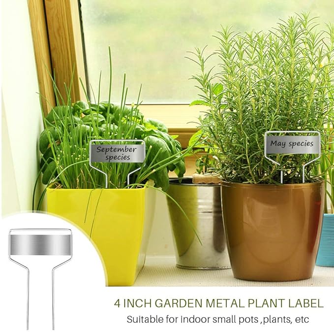 30PCS Metal Plant Labels, Tags, and Markers - Copper Garden Labels, Reusable Weatherproof Rainproof Plant Markers - 4 Inch & 6 Inch