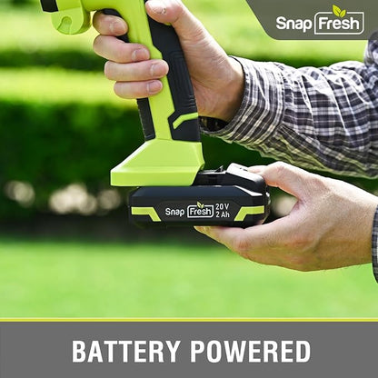 SnapFresh 20V Hedge Trimmer Cordless, 2 in 1 8.67" Electric Shrub Trimmer and 4.72” Grass Shears with 2.0Ah Battery and Charger, Handheld Grass Cutter/Bush Trimmer for Garden Yard
