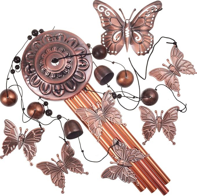 Solawindchime Outdoor Butterfly Wind Chimes, Butterfly Memorial Wind Chimes, Gift Wind Chime, Butterfly Wind Bell, Gifts for Women, for Home, Garden, Indoor, Outdoor Decoration, Garden Wind Chime