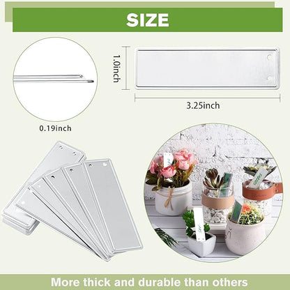Hotop 300 Pieces Metal Plant Tags with Wires 1 x 3.25 Inches Double Sided Blank Metal Plant Labels Waterproof Aluminum Label Tag for Indoor Outdoor Gardening Nursery Supplies