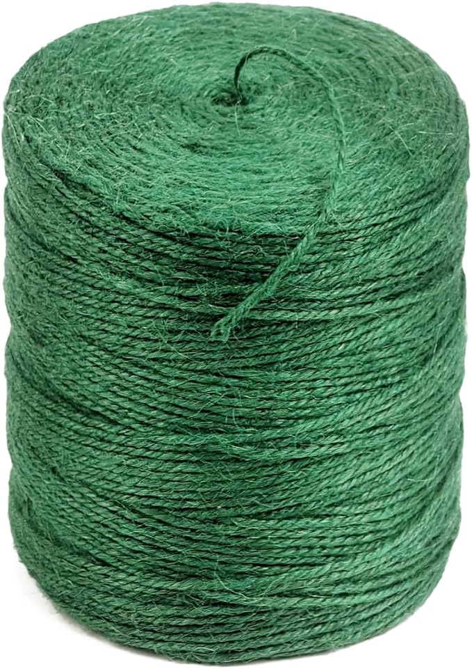 PerkHomy Garden Twine Strong Natural Jute 800 Feet Long Green Twine for Gardening Tomato Climbing Plant Tie Floristry Crafts Gift Wrapping Packing Decor (Green 2mm * 800feet)