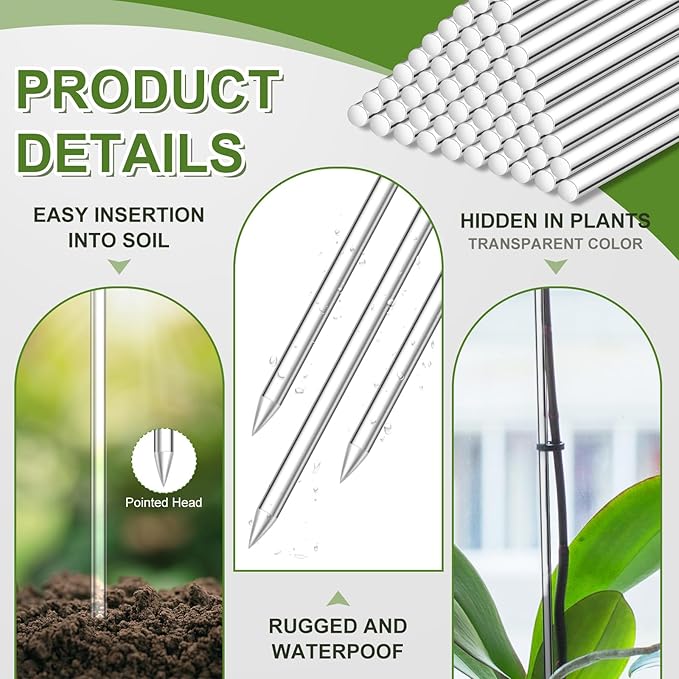 Chunful 30 Pcs 18.1 Inch Acrylic Plant Stakes Garden Stakes Clear Orchid Stakes Clear Plant Sticks Potted Plant Support Stakes for Supporting Vines Grow Upright
