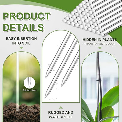 Chunful 30 Pcs 18.1 Inch Acrylic Plant Stakes Garden Stakes Clear Orchid Stakes Clear Plant Sticks Potted Plant Support Stakes for Supporting Vines Grow Upright