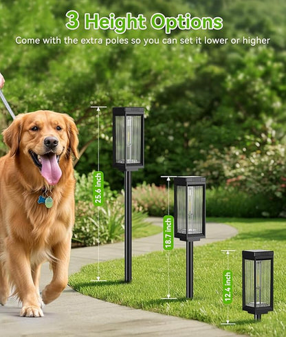 2 Pack Solar Pathway Lights Outdoor, Upgraded Solar Lights Outdoor Waterproof, Bright Up to 15 Hrs Auto On/Off Garden Light for Yard Patio Lawn Path Walkway Driveway Outside Decor