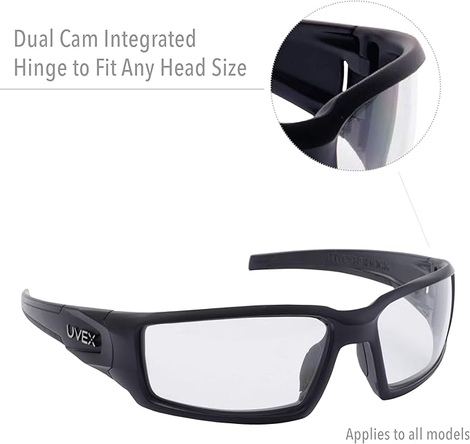 Uvex by Honeywell Hypershock Safety Glasses, Clear Frame with Blue Mirror Lens & Anti-Scratch Hardcoat (S2975)