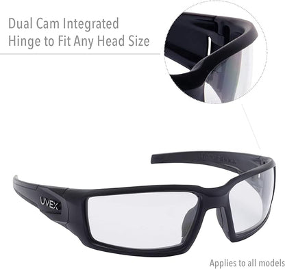 Uvex by Honeywell Hypershock Safety Glasses, Clear Frame with Blue Mirror Lens & Anti-Scratch Hardcoat (S2975)