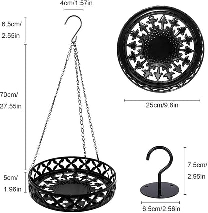 ARTORA Metal Plant Hanger, Modern Plant Hanging Basket Decorative Black Plant Pot Holder Flower Planter Hanging Chain with Ceiling Hook for Balcony Porch Indoor or Outdoor Home Decor (Black)
