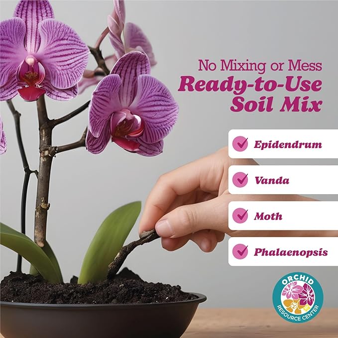 100% Organic Orchid Potting Soil – Nutrient-Rich, Well-Draining Blend for Stronger Roots & Vibrant Growth | Hand-Blended & Eco-Friendly | Made in USA | 2.3L Bag