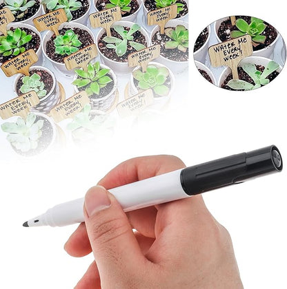 Plant Labels, 60 Pcs Plant Tags Garden Markers, Wooden T-Type Plant Name Stakes for Seed Potted Herbs Flowers Vegetables with Marker Pen, 4.1 x 2.5 inch
