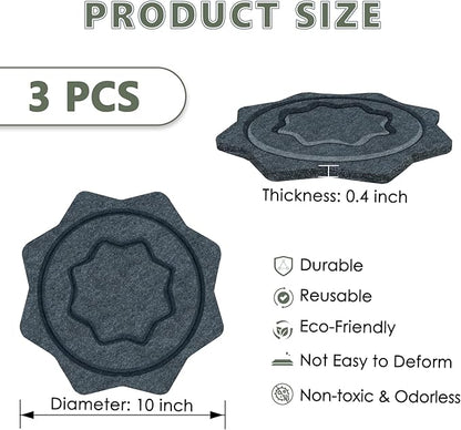 BXI Felt Plant Saucer Mat - 3 Pcs 10 Inch Water Absorbent Planter Coaster, Thick Flower Pot Saucer Pad, Planting Drip Tray for Indoors, Fabric Protective Plate for Tabletop and Floor Surface