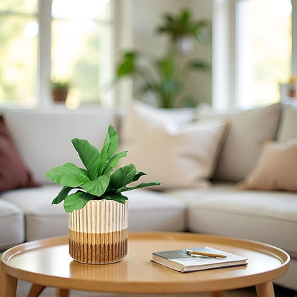 Admired by Nature 5" Ceramic Flower Planter Pot - for Home Decor, Indoor Plants, Garden Display, Organization - Brown