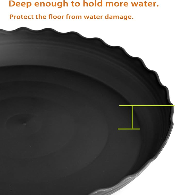 12 Pack of 6 8 10 inch Plant Saucer, Heavy Sturdy Plant Drainage Tray for Indoors, Sturdy Plastic Plant Plate Water Catcher for Planter(Black)