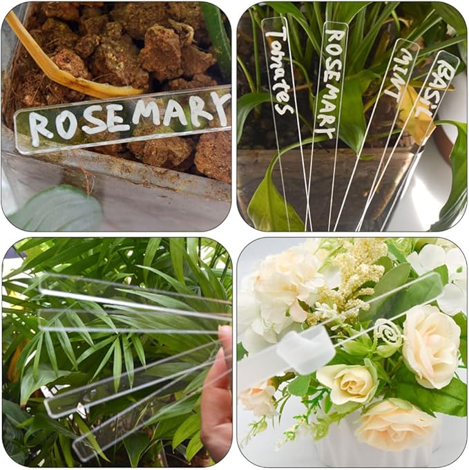 Garneck 7sets Garden Nursery Blackboard Stakes Vegetable Labels Plant Markers Waterproof Outdoor Tags Stakes for Gardening 24pcs*7