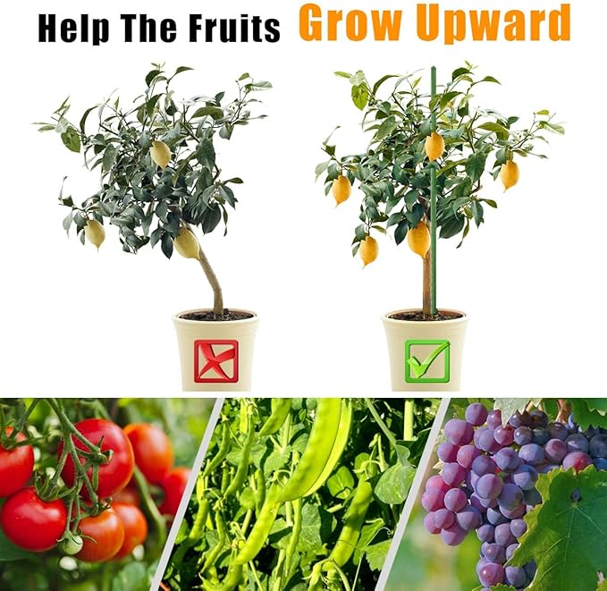 Garden Stakes 48 Inches Heavy Duty Steel Tomato Stake, Plastic Coated Support for Securing Trees, Climbing Plants, Cucumber, Beans, Pack of 40