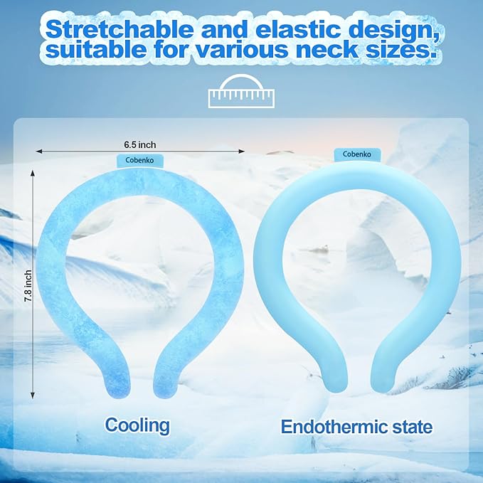 Neck Cooling Tube with Cold Insulated Bag,Reusable 18℃/64℉ Ice Neck Ring Wearable Body Cooler Products for Summer (Blue)