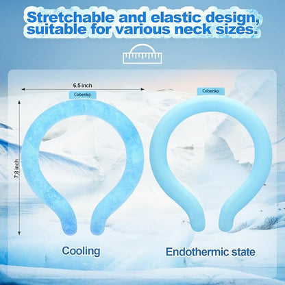 Neck Cooling Tube with Cold Insulated Bag,Reusable 18℃/64℉ Ice Neck Ring Wearable Body Cooler Products for Summer (Blue)