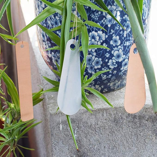Pack of 20pcs Garden Copper Tags Reusable Blank Plant Labels Markers with Copper Ties Hanging for Herbs, Flowers, Vegetable (Type 2(4.7inx0.79in))