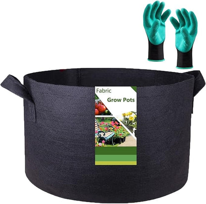 300 Gallon Big Raised Garden Bed Bag (60x24 inch) Large Plant Grow Bag for Potato,Tomato Planter,Herbs Veggies Planter,Flower Bed,Plant Container,Yard Waste,Lawn Debris,Leaf Bag with Gardening Gloves