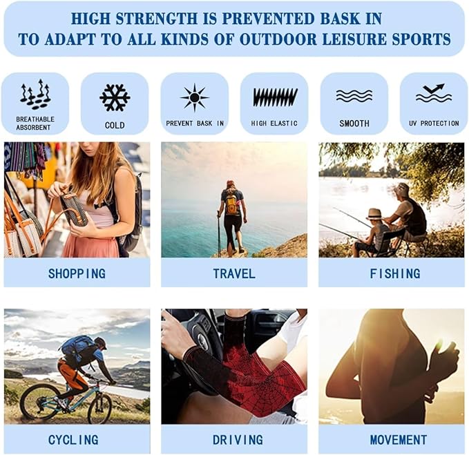 Binienty Unisex Arm Sleeves for Driving, Golf, Cycling, Sports, UV Protector Cooling Arm Sleeves Cover