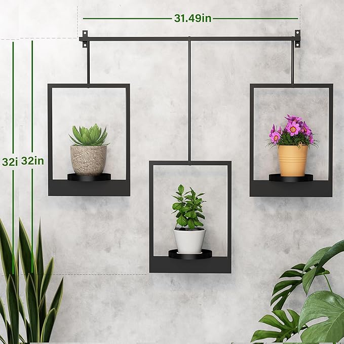 Wall Planters for Indoor Plants Wall Plant Holder Frame Plant Wall Hanger Window Plant Hanger for Livingroom Entryway (2)