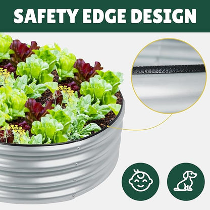 LINEX Galvanized Raised Garden Bed 4x2x1 ft, Metal Raised Garden Beds Outdoor Planter Boxes Clearance for Gardening Vegetables Flowers Herbs Above Ground
