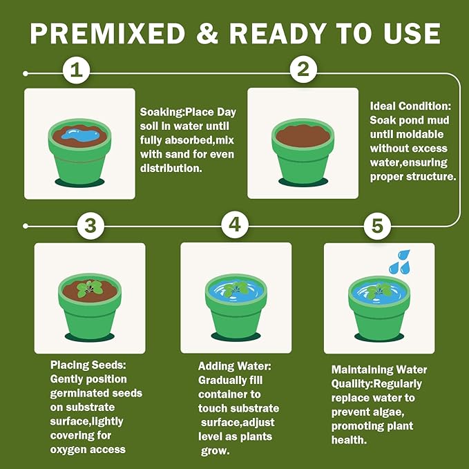 Aquatic Plant Soil for Lotus & Pond Plants/Aquaquarium Substrate 3.3 LBS - Natural Organic Growing Medium for Hydroponic Plants & Water Gardens | Aquarium Safe Nutrient-Rich
