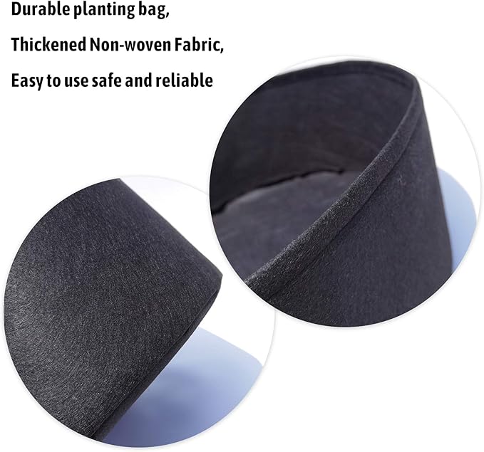 2-Pack 10 Gallon Plant Grow Bags, Heavy Duty Thickened Non-Woven Aeration Fabric Pots Container for Gardening