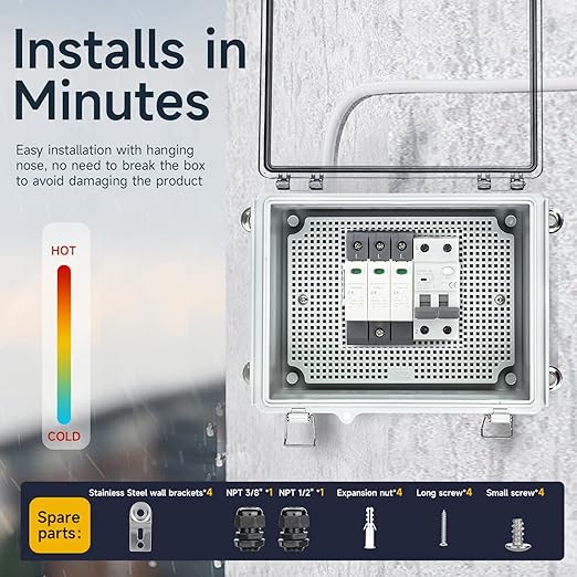 Small Waterproof Electrical Junction Box，IP67 Waterproof Clear ABS Plastic Enclosure Boxes for Outdoor Garden with Hinged Cover, Mounting Plate, Wall Brackets, Cable Glands (8.7"x6.7"x4.3" Clear)