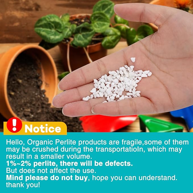 30QT Organic Perlite for Plants,3-6mm Horticultural Perlite 100% Natural for Gardening,for Indoor & Outdoor Plant to Enhanced Drainage and Promotes Soil Root Growth