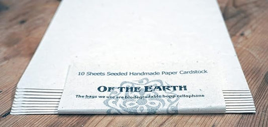10 Seed Embedded Recycled Lotka Cardstock Handmade Paper