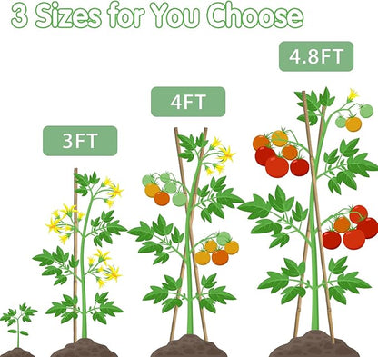 Bamboo Stakes,3FT Natural Bamboo Garden Stakes,BOVITRO 25Pcs Plant Stakes,Bamboo Sticks for Tomato,Beans,Vegetable and Climbing Plants