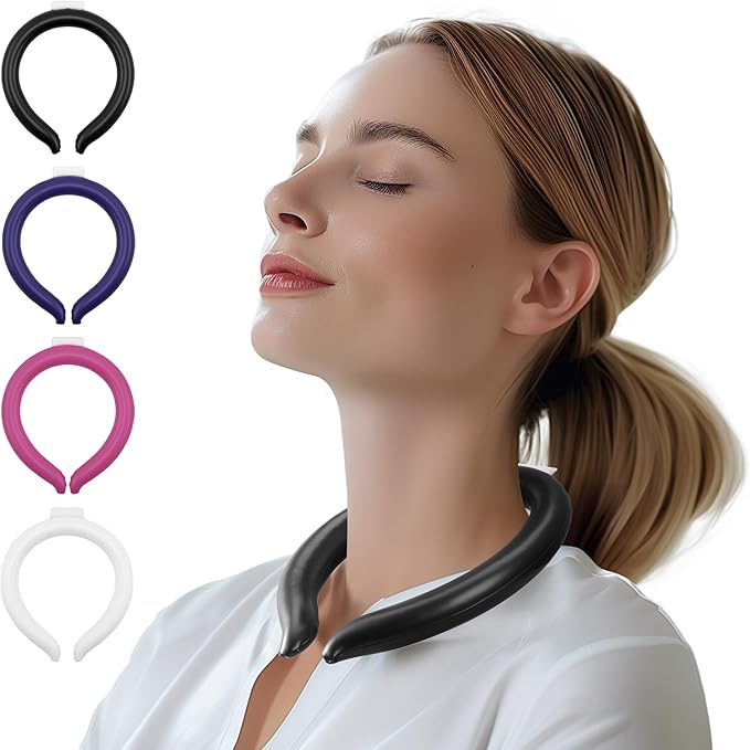 Magic Gel Neck Ring Coolers - Wearable Neck Cooling Ice Pack - Reusable Cool Body Cooler Tube - Cold Gel Wrap Ice Packs for Necks - Perfect for Athletes or Outdoor Workers - Black