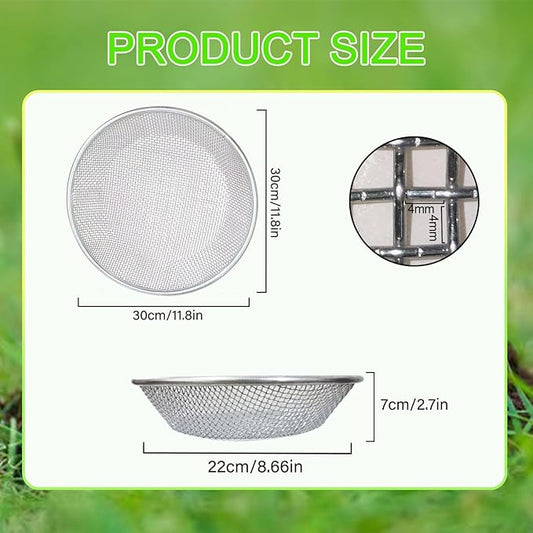 1/6 Inch Compost Sifter for Garden Sand Soil, Garden Potting Mesh Sieve Sifting Pan,Soil Sifter Mesh Gardening Tool Best for Plants and Flowers Growth