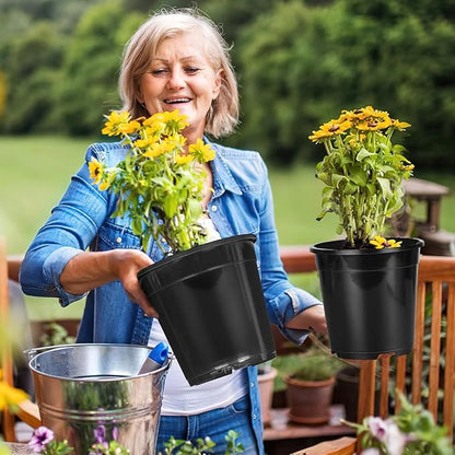 2/3/5/7/10 Gallon Pots for Plants, Sturdy Plastic Nursery Pots with Drainage Holes, Plant Pots for Seedlings, Vegetables, Succulents, Cuttings
