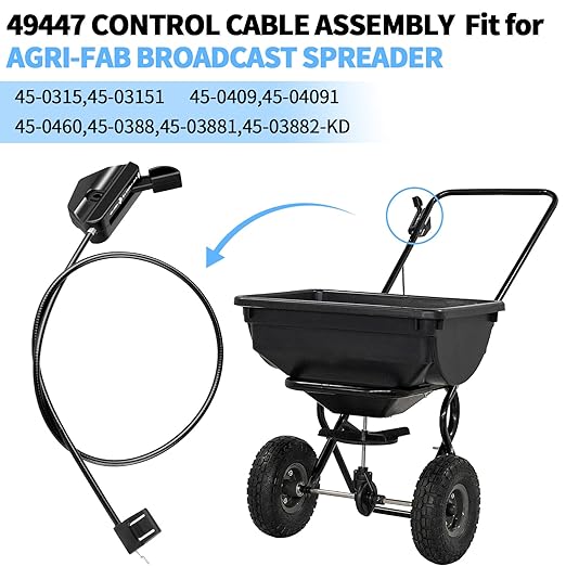 49447 Lawn Spreader Control Cable Assembly, Fertilizer Spreader Control Cable Compatible with Agri-Fab, MTD, Craftsman 45-0315 45-0460 45-0388, Spreaders Parts Fit for Agri-Fab 47999 Control Cable