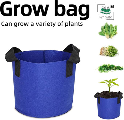 Grow Bags,Growing Pot Bags Garden Grow Bag Indoor Outdoor Fabric Aeration Plant Pot Container Flower Vegetable Pouch (Dark Blue,2 Gallon)