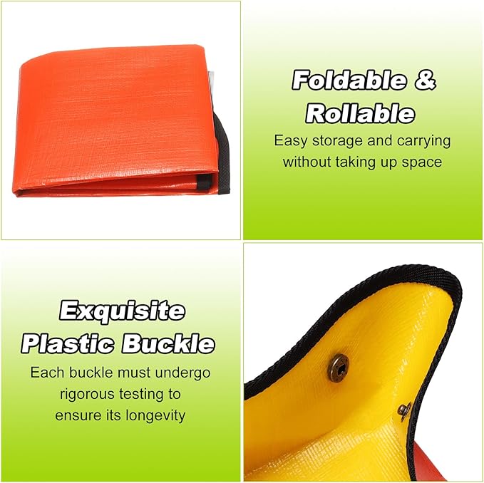 HARFINGTON 2pcs Repotting Mat 26" x 26" PE Cloth Waterproof Plant Repotting Mat Foldable Portable Gardening Potting Tray with Metal Buckle for Indoor Plant Change Soil Watering, Yellow