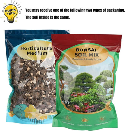 Premium Bonsai Soil Mix with Enhanced Aeration & Drainage 1qt - Professional Grade Potting Soil for Bonsai Pots