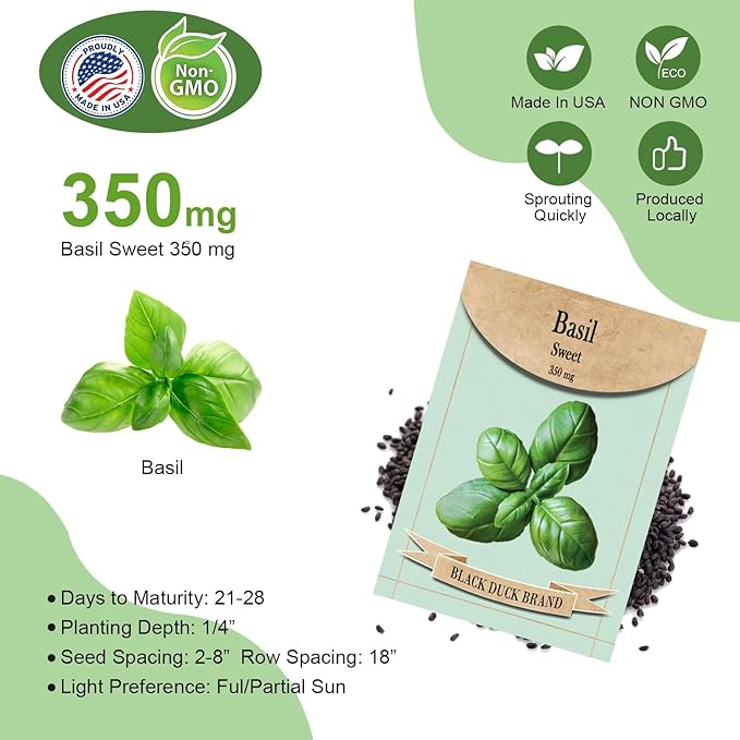 12-Pod Gourmet Basil Herb Seed Pod Kit Compatible with All Hydroponics Growing System, Universal Seed Starter Pods for Indoor Gardening