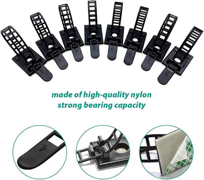 25 Pieces Desk Wire Organizer Cable Ties Zip Ties Adhesive Cord Clips Cable Management Cord Keeper Desk Wire Management