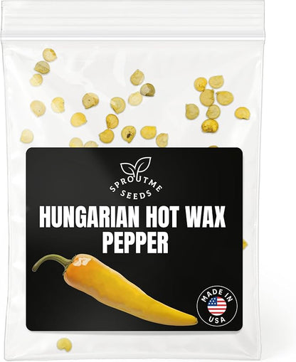 Hungarian Hot Wax Pepper Seeds for Planting – 50+ Heirloom Non-GMO – Hot Wax Chili 1,000–15,000 SHU, Pickling & Frying Pepper (Capsicum annuum)