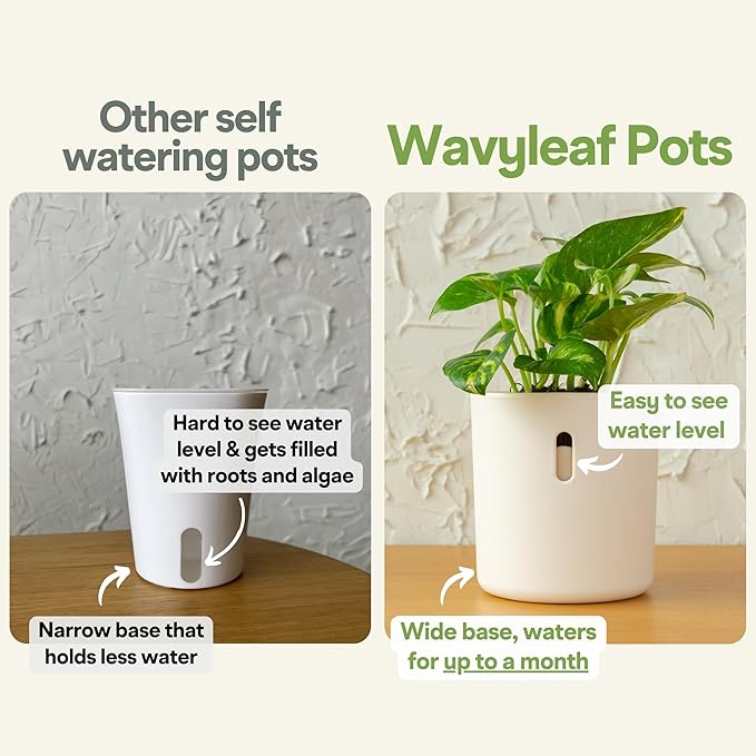 Self Watering Pot for Leca and Pon, Semi Hydroponic Planter for Indoor Plants, Clear Inner Pot & Water Level Indicator (Grey (4-Pack), 4 inch)