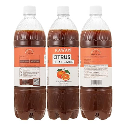 Organic Citrus Tree Probiotic Fertilizer 35oz (1000ML) – Microbial Plant Nutrient for Citrus, Apple, Lemon & Fruit Trees – Enhances Soil Health, Fruit Sweetness & Freshness