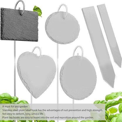 30PCS Plant Label Hooks for Outdoor Plants, Stainless Steel Plant Label Hooks Holder Garden Markers Stake Plant Sign Stake Rustproof Garden Tag Holder for Flower Pot Bonsai 200mm