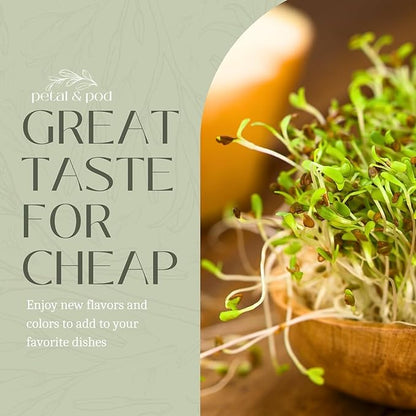 Petal & Pod Microgreens & Sprouting Seeds (12oz) - Mung Bean - Seeds for MicroGreens Growing Kit and Sprouting Jars