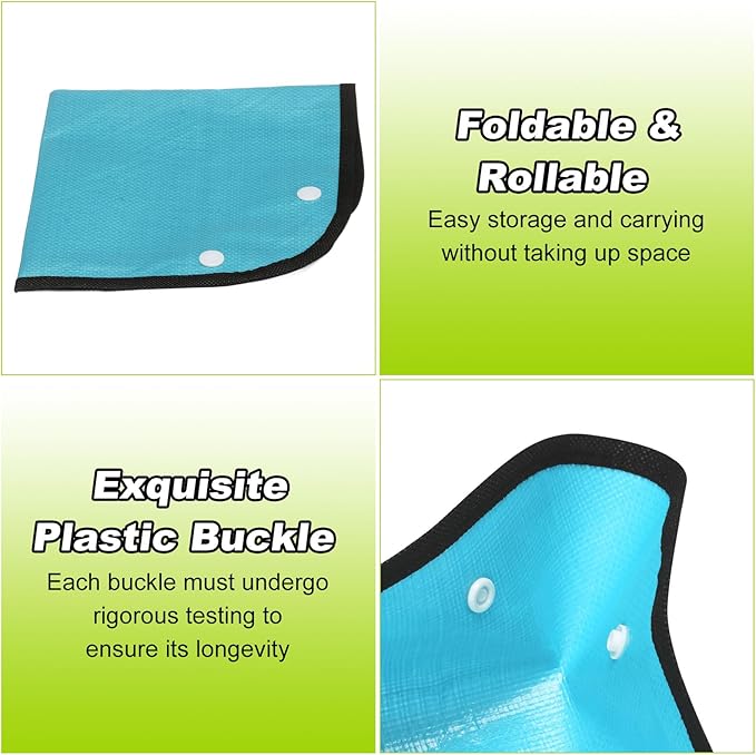 HARFINGTON Repotting Mat 13" x 13" PE Cloth Waterproof Plant Repotting Mat Foldable Portable Gardening Potting Tray with Plastic Buckle for Indoor Plant Change Soil Watering, Blue