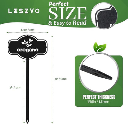 6 Piece Culinary Herbs Set Laser Cut Metal Garden Markers - Reusable Herb Sign, Sturdy and Weatherproof Steel Tags for Potted Plant, Garden and Greenhouse. Durable Label for Herbs & Spices