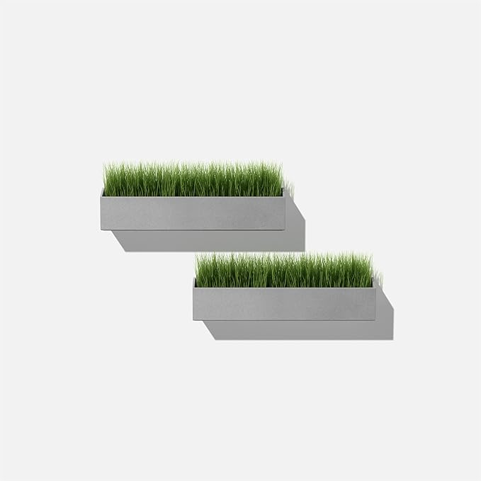 Veradek Forma Series Trough Hanging Planter - Rectangular Planter for Window Sill/Wall Decor | Made from Plastic-Stone Material | Modern Décor for Succulents, Indoor Small Plants