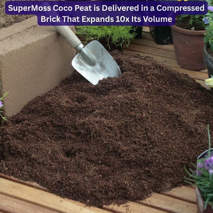 SuperMoss (23278) Coco Coir Seed Starting Mix High Expansion Buffered Coconut Peat Brick Soil, Natural, 650g